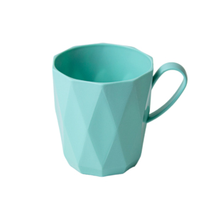 Modern Non-Toxic BPA Free Pink <b>Plastic</b> Mug Faceted Grip Reusable Beverage <b>Cup</b> for Canteen School Family Dining Gift - Product Image 2