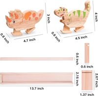 Rampe en bois dinosaure jouets 2 Pack grands jouets de dinosaure de marche pour 2 ans garçons filles dinosaure blocs cadeaux pour enfants âge 1 2 3