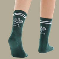 Chaussettes de sport en coton jacquard personnalisées avec logo de tennis pour hommes, modèle compression haute tige, idéales pour les clubs de tennis - Vente en gros