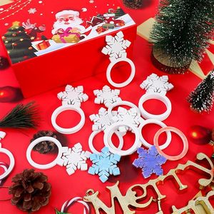 Servilletero de copo de nieve de árbol de Navidad, servilletero de copo de nieve de madera, hebillas PARA CENA DE Navidad, fiesta, banquete, servilletero de Navidad - Product Image 5