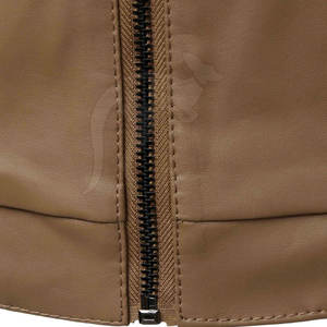 Veste coupe-vent en cuir véritable à col montant pour hommes de la meilleure qualité avec logo avant - Product Image 6