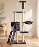 Centre d'activités pour chat moderne, écologique et durable, arbre à chat, griffoir, perchoir, lit, échelle d'escalade, utilisation intérieure, en carton facile à assembler