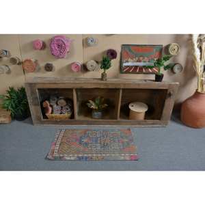 Tapis Ethnique Bleu Orange Turc Vintage 16X31 Pieds Rectangle Classique Patchwork Design Laine Polyester pour Entrée Salon Latex - Product Image 3