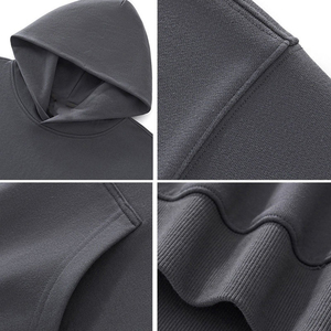 Nueva Sudadera con capucha recortada de gran tamaño personalizada de alta calidad para hombre, Sudadera con capucha de algodón pesado de 400gsm para hombre - Product Image 5
