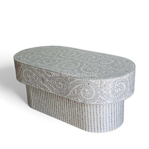 โต๊ะกาแฟหรูหราประดับเปลือกหอยมุก งานฝีมือฝังเปลือกหอย สำหรับพื้นที่อยู่อาศัยที่หรูหรา - Product Image 1