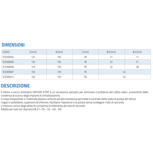 Siphon horizontal inspectable Tecnosystemi pour la climatisation et la plomberie – Produit anti-odeurs - Product Image 3