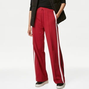 Pantalon décontracté pour femme à taille élastique et à rayures latérales Pantalon de survêtement personnalisé de haute qualité pour la saison d'hiver Fabricant OEM bas quantité minimale de commande de BD - Product Image 3