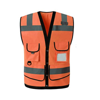 Chaleco de construcción de Seguridad de Tráfico de alta visibilidad de lino negro, chaquetas y ropa reflectantes transpirables de alta visibilidad