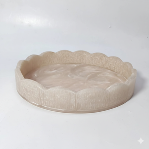 Plateau de service en résine époxy écologique multifonctionnel personnalisable avec bords floraux pour mariages, Ramadan, Eid, design moderne - Product Image 1