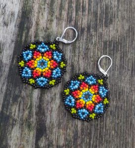 Pendientes de cuentas bohemias con flecos en cascada Andy de diseño turquesa, regalo de joyería único - Product Image 2