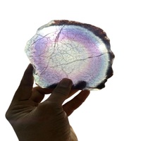 Sous-verre d'agate multicolore Cristal naturel Fluorite Pierre semi-précieuse Tranche Artisanale Pierre de qualité supérieure Artisanat
