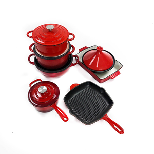 12 "kích thước lớn men gang Chảo màu súp nồi Hà Lan lò tráng men gang <span class=keywords><strong>Cookware</strong></span> Set - Product Image 6