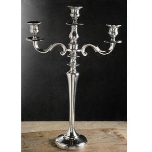 Bougeoir en aluminium à 5 bras en métal enduit blanc bougeoir taille personnalisée bougeoir décoration de mariage décoration de la maison - Product Image 2