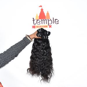 Máquina ondulada de templo crudo indio 100%, doble trama sin procesar, trenzado de onda profunda, color natural, negro, extensiones de cabello humano para mujeres - Product Image 5