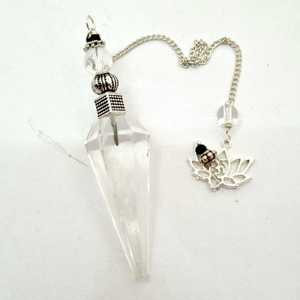 สินค้าใหม่ทั้งหมดจี้ควอทซ์ฮวงจุ้ยคริสตัลใสทรงกรวยลูกตุ้มดอกบัวทรงกลมสำหรับการบำบัดอัญมณี - Product Image 4