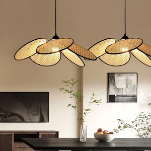 Dernier modèle de lustre en rotin floral lustres décoratifs en forme de fleur luminaires suspendus au plafond - Product Image 4