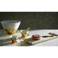 Bol à fleurs décoratif de luxe Design feuille de métal doré Plat en aluminium pour la décoration intérieure Table à manger Centre de table Article cadeau Utilisation de mariage