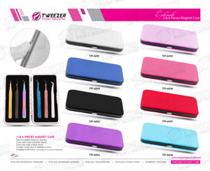 Pince à cils de construction en acier inoxydable avec pointe pointue précise pour un toilettage précis des cils emballage personnalisé - Product Image 6