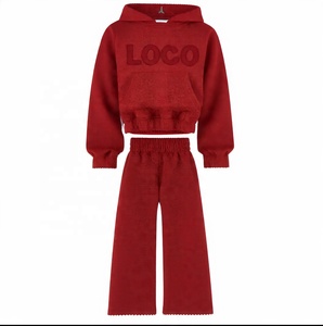 Ensemble sweat-shirt personnalisé avec strass survêtement pulls à capuche Streetwear Ensemble pantalon de survêtement évasé à capuche et pantalon de survêtement pour hommes - Product Image 1
