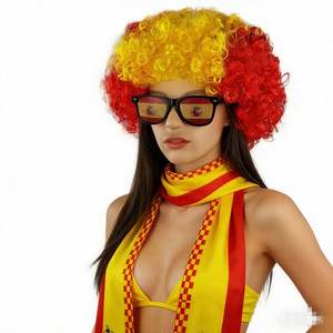 Venta Caliente: Pelucas de Colores de las Banderas Nacionales para la Copa Mundial de Fútbol 2026, Accesorios para Fanáticos del Fútbol, Venta al Por Mayor - Product Image 4