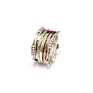 Everyday Wear Three Tone <b>Spinner</b> <b>Ring</b> 10.2 Grams - Product Image 1