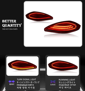 Bộ lắp ráp nâng cấp đèn hậu LED cho xe Porsche Panamera 970.2 2014 2015 2016, đèn hậu độ, lắp đặt dễ dàng, đèn phanh, đèn chạy ban ngày (DRL) - Product Image 2