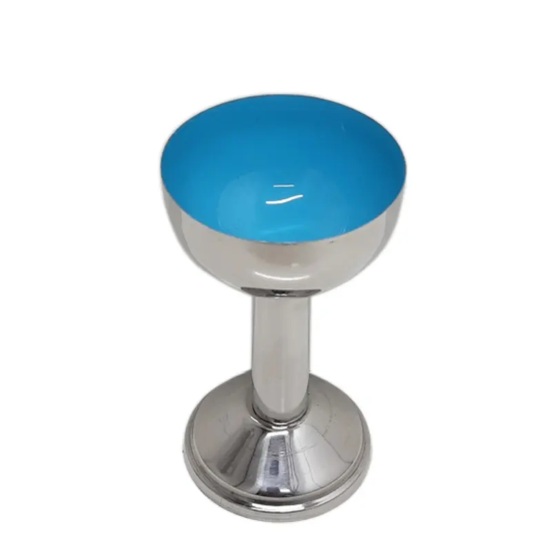 Paslanmaz çelik yuvarlak servis dondurma fincan standı ile mavi ve gümüş renk Modern tasarım çay bardağı ve tabağı masa üst dekor