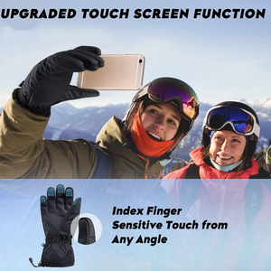 Gants de ski de sports de plein air chauffants en tissu confortable pour la protection des mains par temps froid de couleur noire unie - Product Image 4