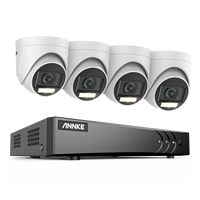ANNKE 8CH 3K 5MP Système de surveillance DVR hybride 3K 5MP 4 Pcs Smart Dual Light Motion Detection 2.0 TVI Analog CCTV Camera