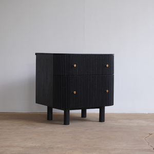 High Quality Modern Style Nightstand <b>Bedside</b> <b>Table</b> with Two Drawers <b>Black</b> Color Finish for Home and Hotel Nightstand Furniture - Product Image 2