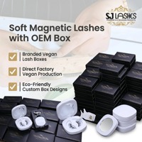 Coffret personnalisé à marque privée, faux cils magnétiques réutilisables à l'aspect naturel, faciles à appliquer, vente en gros, kit de cils magnétiques sans colle