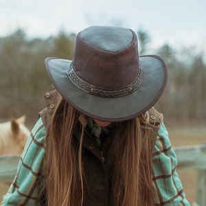 Top Trending Pakistan Made Premium Quality Cowboy Leather Unisex Private Label Made Men Cowboy Leather Hat - Product Image 2