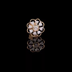 หมุดเจาะจมูกเพชรธรรมชาติสีขาวโรสโกลด์สีเหลืองทองหรูหรา14K ของขวัญงานหมั้นงานแต่งงานดีไซน์ทันสมัย - Product Image 4