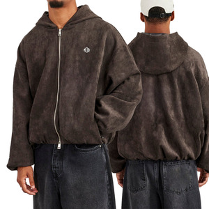 Sudadera con Capucha Extra Grande para Hombre, Estilo Desgastado, con Cierre, de Algodón, Hombros Caídos, Sudadera con Capucha de Alta Calidad, Estilo Urbano, con Cierre, OEM - Product Image 1