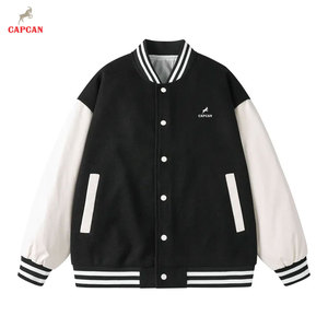 Chaqueta Letterman de Invierno para Hombre a Precio Económico, Cuello Alto, Logotipo Frontal, Alta Calidad, Ecológica, Personalizable, MOQ Bajo, Venta al Por Mayor - Product Image 1