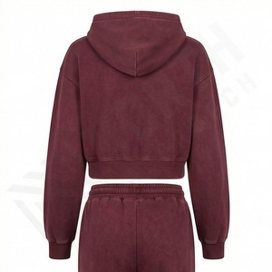 ชุดวอร์มผู้หญิงสไตล์วินเทจสำหรับฤดูหนาว ปี 2026 แบบมีฮู้ด ระบายอากาศได้ดี ทรงปกติ ผลิตตามสั่ง ผ้าฝ้าย 100% คุณภาพสูง พร้อมซิปใช้งานสะดวก - Product Image 2