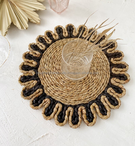 Hot Item <b>White</b> Boho Seagrass <b>Placemat</b> Diameter 30cm | Table Dining <b>Placemats</b>, Decorative <b>Placemats</b> for Home Hotel Restaurant - Product Image 3