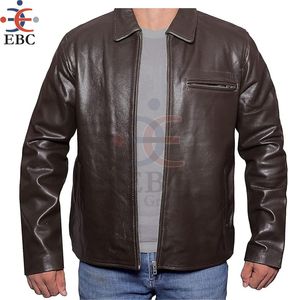 Chaqueta de Cuero Vacuno Genuino para Hombre, Chaqueta de Cuero Entallada para Hombre, Chaqueta de PU con Forro Polar Cálido de Alta Calidad - Product Image 6