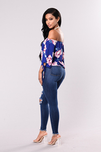 กางเกงยีนส์ขาตรงไซส์ใหญ่พิเศษสำหรับผู้หญิง/คุณแม่ผ้ายืดสูงเอวสูงทรงหลวมผู้ผลิต - Product Image 4