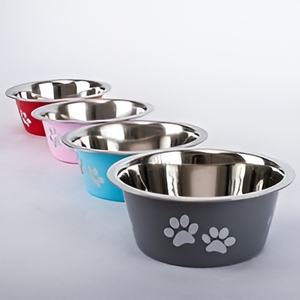 Precio bajo Cena doble Cuenco para mascotas Soporte de alambre de acero Cuenco de alimentación de alimentos para mascotas de metal pulido para perros Precio al por mayor - Product Image 2