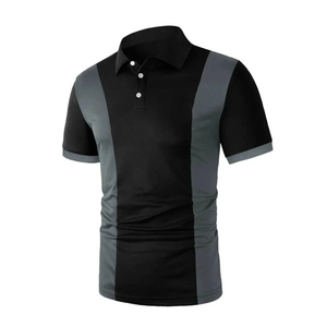 Printemps Automne Hommes Élastique Stretch Golf Polos Hommes Blanc Respirant Coton Broderie Impression Polo Manches Courtes. - Product Image 1