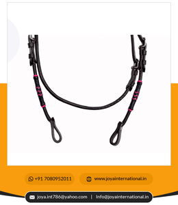 Western Leather Headstall / Bridle Horse Tack en marron avec combinaison noire et rose tressée à la main RawHide pliée - Product Image 4