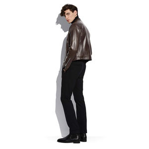 Chaqueta de cuero genuino para motocicleta, chaqueta de motociclista elegante, informal, elegante, de calidad, ajustada, para hombre - Product Image 5