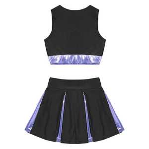 Pom-pom girl uniforme robe enfants filles Polyester coton deux pièces tenue pour l'école pom-pom girl sport équipe Performance porter - Product Image 4