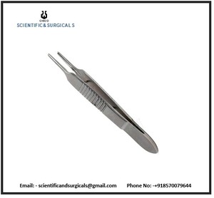 Pince à épiler à plate-forme ophtalmique chaude avec micro-pince à dents manuelle pince à épiler chirurgicale à angle droit en acier inoxydable - Product Image 3