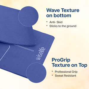 Esterilla de yoga azul plegable ultrafina y ahorra espacio para la práctica diaria - Product Image 3