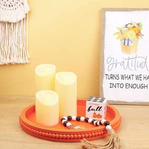 Plateau de service en bois avec perles, décoration de mariage artisanale pour la maison et la table à manger - Product Image 3