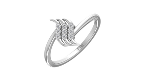 Anillo de Diseño Juvenil para Mujer en Oro de 14K y Diamantes Naturales con 9 Piedras de Corte Brillante y Baño de Rodio |   Lujoso para Uso Diario 0.10Ctw - Product Image 2