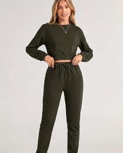 Ropa de calle personalizada para mujer, conjunto de chándal sólido con capucha, chaqueta de manga larga, pantalones, diseño cómodo, movimiento, estilo moderno, MOQ bajo - Product Image 5