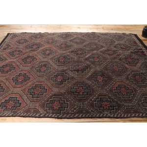 Vintage Turkish Rug, 6.7x9.8 ft Kilim Rug, <b>Brown</b> Red Patchwork <b>Wool</b> Rug - Product Image 3